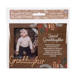 History & Heraldry Personalised Kids Wooden Picture Frame - Grandaughter in Brown - thumbnail 1