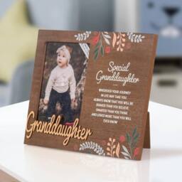 History & Heraldry Personalised Kids Wooden Picture Frame - Grandaughter in Brown - thumbnail 2