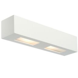 Loops 2 PACK Dimmable Twin Wall Light Primed White (ready to paint) Box Down Lamp - thumbnail 2