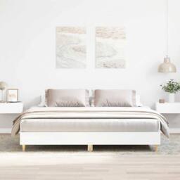 Berkfield Home Bed Frame without Mattress White 180x200cm Engineered Wood - Size: Super King - thumbnail 2