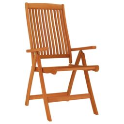 Berkfield Home Folding Garden Chairs 6 pcs Solid Wood Eucalyptus in Brown - thumbnail 3
