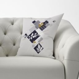 Warren Reed - Designer Abstract Botanical Cushions in Grey - Size: 45 cm x 45 cm - thumbnail 3
