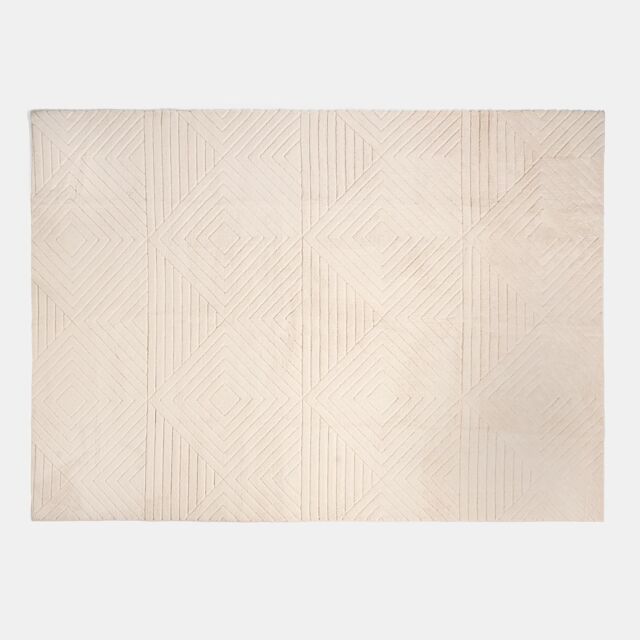 OHS Geometric Non Slip Tufted Hallway Rug Floor Carpet in Stone - Size: 160 cm x 230 cm - image 1