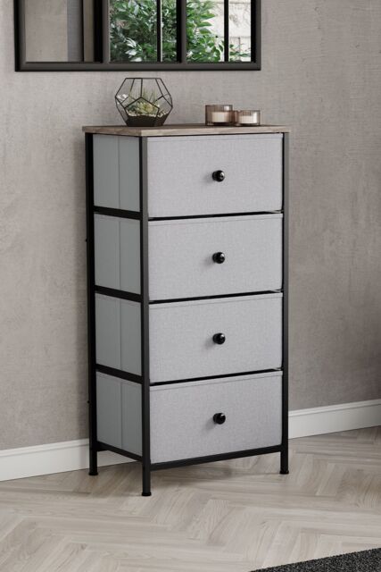 Home Discount Vida Designs Chorley 4 Drawer Chest Of Drawers UKFR Fabric Storage in Beige - image 1