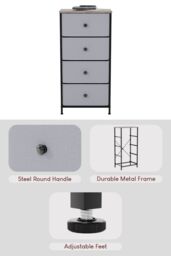 Home Discount Vida Designs Chorley 4 Drawer Chest Of Drawers UKFR Fabric Storage in Beige - thumbnail 4