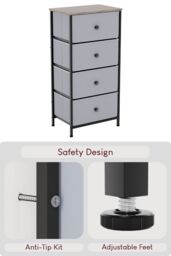 Home Discount Vida Designs Chorley 4 Drawer Chest Of Drawers UKFR Fabric Storage in Beige - thumbnail 7