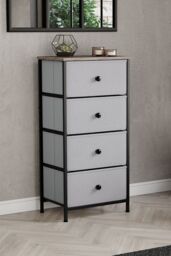 Home Discount Vida Designs Chorley 4 Drawer Chest Of Drawers UKFR Fabric Storage in Beige - thumbnail 1
