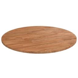 Berkfield Home Round Table Top Light Brown √ò50x1.5 cm Treated Solid Wood Oak - Size: 50x1.5 cm - thumbnail 2