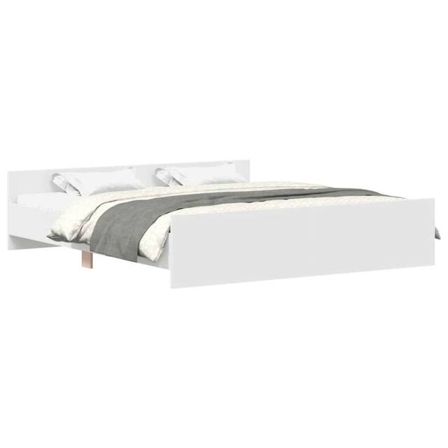 Berkfield Home Bed Frame with Headboard with Footboard White 180x200 cm Super King - image 1