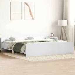 Berkfield Home Bed Frame with Headboard with Footboard White 180x200 cm Super King - thumbnail 2
