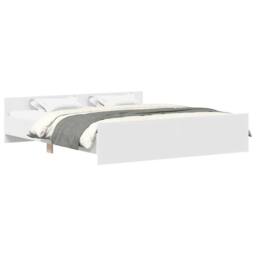 Berkfield Home Bed Frame with Headboard with Footboard White 180x200 cm Super King - thumbnail 1