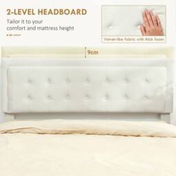 Wyld Haus Double 4FT6 Ottoman Bed Frame with Front Drawer Storage Cream - thumbnail 5