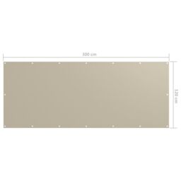 Berkfield Home Balcony Screen Beige 120x300 cm Oxford Fabric - thumbnail 5