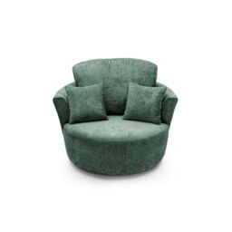 Abakus Direct Harriet Crushed Chenille Swivel Chair in Rifle Green - thumbnail 4