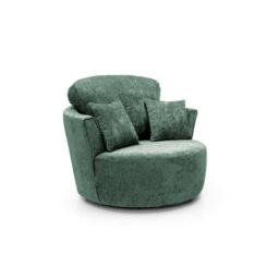 Abakus Direct Harriet Crushed Chenille Swivel Chair in Rifle Green - thumbnail 2