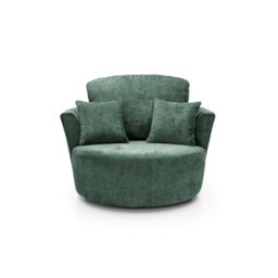 Abakus Direct Harriet Crushed Chenille Swivel Chair in Rifle Green