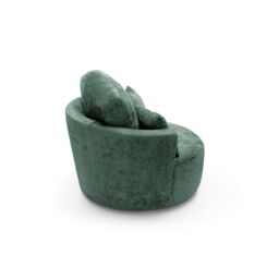 Abakus Direct Harriet Crushed Chenille Swivel Chair in Rifle Green - thumbnail 6