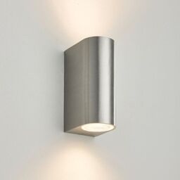 Netlighting Doron Outdoor Wall IP44 35W Brushed Alloy & Clear Glass 2 Light Dimmable IP44 GU10 in Grey - thumbnail 2