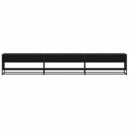 Berkfield Home TV Cabinet Black 270x40x46 cm Engineered Wood - Size: 270 x 40 x 46 cm - thumbnail 4