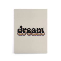 "Artery8 Dream Colourful Retro Rainbow Font Typography Canvas Wall Art Print in Beige - Size: W18"" x H24""" - thumbnail 1