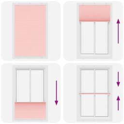 Berkfield Home Pleated Blind Pink 120x200 cm Fabric Width 119.4 cm Polyester - thumbnail 7