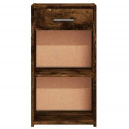 Berkfield Home Bedside Cabinet Smoked Oak 35x34x65 cm Engineered Wood in Brown - Size: 35 x 34 x 65 cm - thumbnail 5
