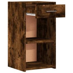 Berkfield Home Bedside Cabinet Smoked Oak 35x34x65 cm Engineered Wood in Brown - Size: 35 x 34 x 65 cm - thumbnail 4