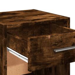 Berkfield Home Bedside Cabinet Smoked Oak 35x34x65 cm Engineered Wood in Brown - Size: 35 x 34 x 65 cm - thumbnail 8