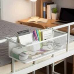EONLION Metal Wire Hanging Bedside Organizer for Phone Remote Books White - thumbnail 4