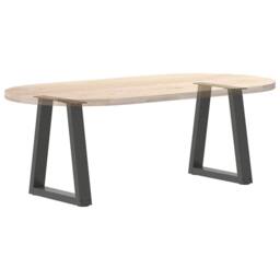 Berkfield Home Modern Dining Table Legs V-Shape 2 pcs Anthracite 28x(42-43.3) cm in Charcoal - thumbnail 8
