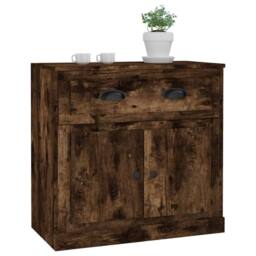 Berkfield Home Sideboard Smoked Oak 70x35.5x67.5 cm Engineered Wood in Brown - thumbnail 4