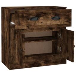 Berkfield Home Sideboard Smoked Oak 70x35.5x67.5 cm Engineered Wood in Brown - thumbnail 8