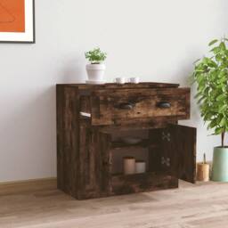 Berkfield Home Sideboard Smoked Oak 70x35.5x67.5 cm Engineered Wood in Brown