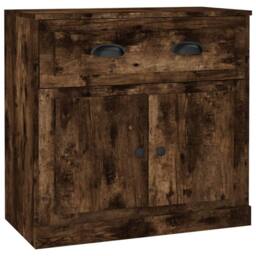 Berkfield Home Sideboard Smoked Oak 70x35.5x67.5 cm Engineered Wood in Brown - thumbnail 3