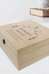 Personalised Memento Company Personalised Eid & Ramadan Large Wooden Keepsake Box in Light Brown - thumbnail 3