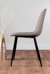 FurnitureboxUK Giovani 6-Seater Grey Glass Dining Table & 6 Corona Faux Leather Dining Chairs in Beige - thumbnail 5