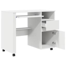 Berkfield Home White White Computer Desk with Drawers White MDF, Particle board - thumbnail 5