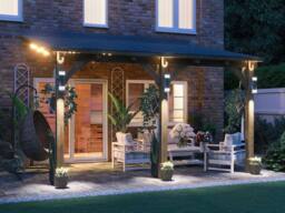 Dunster House Lean To Wooden Gazebo Canopy with Shingles 4m x 3m - Leviathan in Brown - thumbnail 5