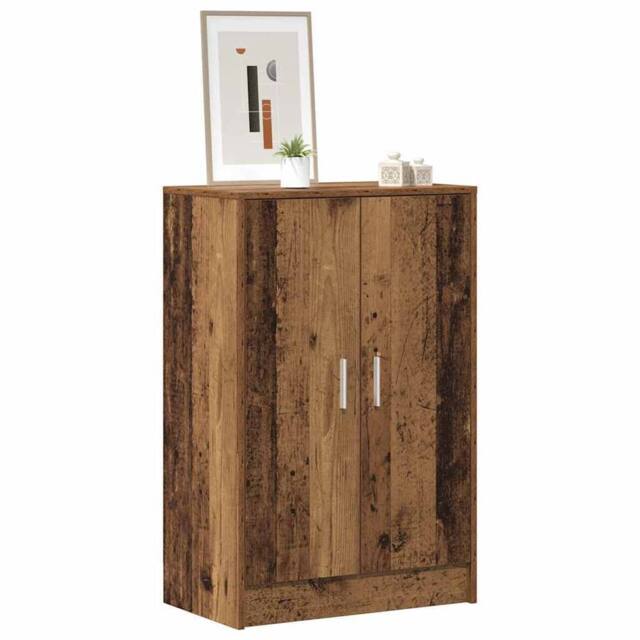 Berkfield Home Shoe Cabinet Old Wood 60x35x92 cm Engineered Wood in Brown - Size: 60 x 35 x 92 cm - image 1