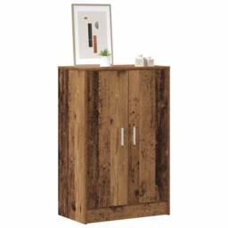 Berkfield Home Shoe Cabinet Old Wood 60x35x92 cm Engineered Wood in Brown - Size: 60 x 35 x 92 cm - thumbnail 1