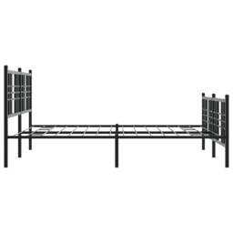 Berkfield Home Metal Bed Frame without Mattress with Footboard Black 150x200cm - Size: 150x200 cm - thumbnail 5