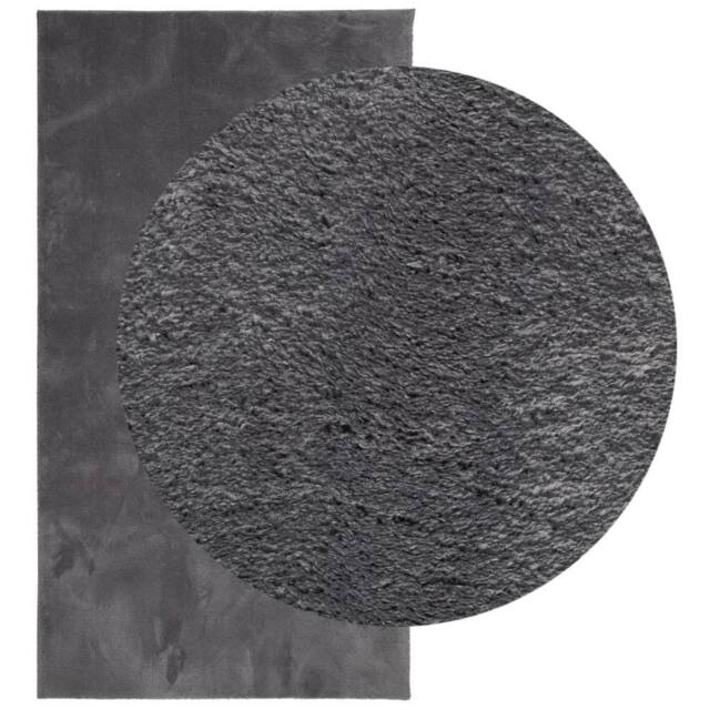 Berkfield Home Rug Short Pile Soft & Washable Anthracite 80x150 cm in Dark Grey - Size: 100 cm diameter - image 1