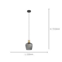 Eglo Empoli Industrial Pendant Light WBS in Black - thumbnail 5