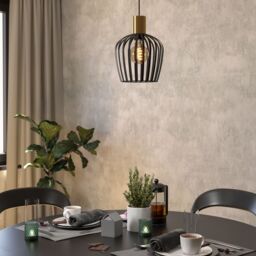 Eglo Empoli Industrial Pendant Light WBS in Black - thumbnail 1