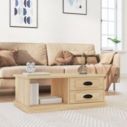 Berkfield Home Coffee Table Sonoma Oak 90x50x35 cm Engineered Wood in Brown - Size: 90 x 50 x 35 cm