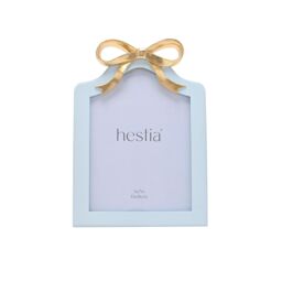 "Hestia Soft Blue with Gold Ribbon Photo Frame - 5"" x 7""" - thumbnail 2