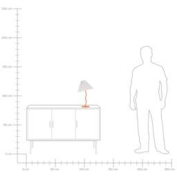 Wyld and Coco Table Lamp - Orange Iron Base Pleated Shade - thumbnail 8