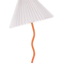 Wyld and Coco Table Lamp - Orange Iron Base Pleated Shade - thumbnail 2