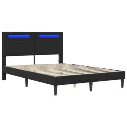 Berkfield Home Bed Frame with LED Strip Lights Black 135 x 190 cm Faux Leather - thumbnail 5