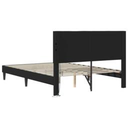 Berkfield Home Bed Frame with LED Strip Lights Black 135 x 190 cm Faux Leather - thumbnail 8